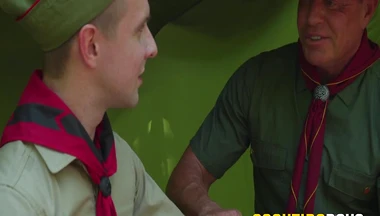 Tyler Saint is administering first aid to Serg Shepard when their eyes met and lips lock