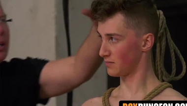 Sub twink dommed and jacked off by master until he cums intensely