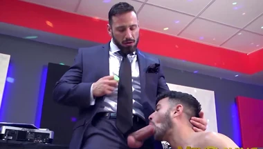 Sexy Robbie Rojo ass fucked hardcore by classy suit stallion