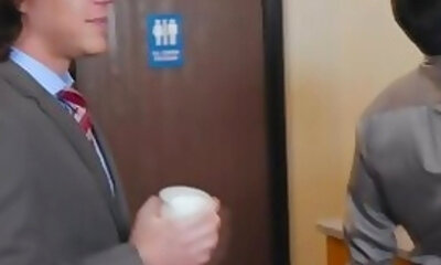 Horny gay officemates cant help but go fucking inside their office