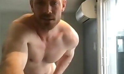 muscular guy with tattoo gives himself a facial. cumforfun3456 on chaturbate